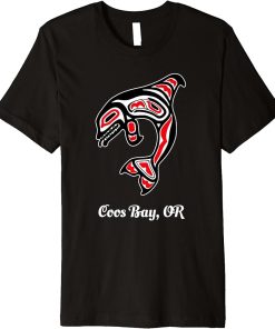 Native American Coos Bay OR Red Orca Killer Whale Premium T-Shirt