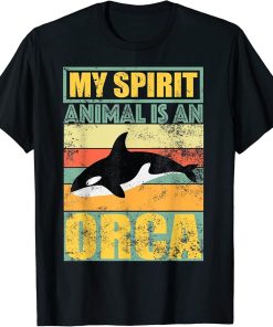 Retro Vintage My Spirit Animal Is An Orca Killer Whale T-Shirt