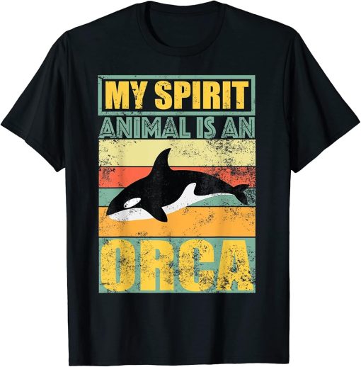 Retro Vintage My Spirit Animal Is An Orca Killer Whale T-Shirt