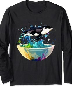 Orca Whale in Fish Bowl Orca in Aquarium Free The Orcas Long Sleeve T-Shirt