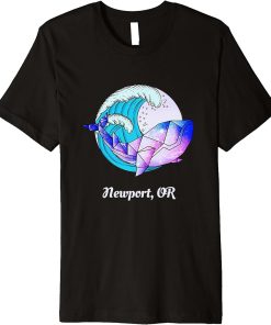 Newport OR Japanese Paint Geometric Orca Killer Whale Premium T-Shirt