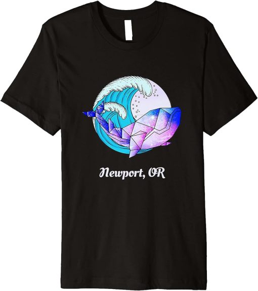 Newport OR Japanese Paint Geometric Orca Killer Whale Premium T-Shirt